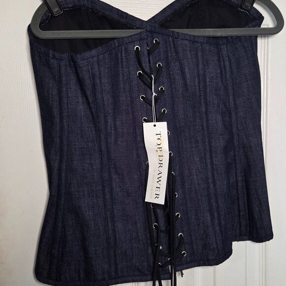 NWT Top Drawer Corsets by Daisy Blue Denim Full Bust Corset XL - Picture 4 of 6